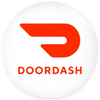 DoorDash logo with a red stylized 'D' and text.