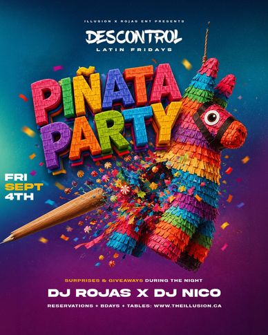 Edmonton’s biggest weekly Latin Party every Friday inside The Illusion Lounge. 