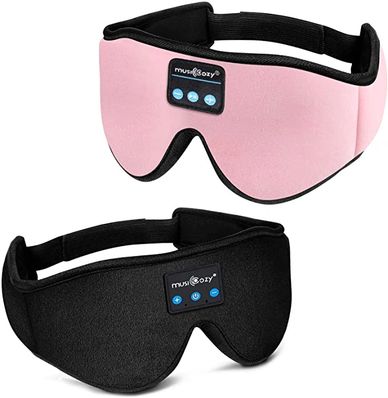 Pink and Black Sleep Eye Mask With Headphones