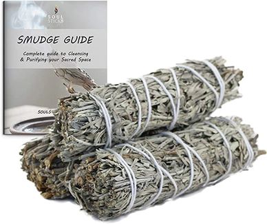 Blue Sage Smudge Sticks 3 Pack for Cleansing House, Meditation, and Negative Energy Cleanse