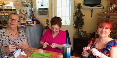 Basket Student's having fun making pine needle baskets.