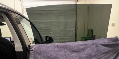 tesla frameless windows professionally installed like factory glass edge and filed no gaps or uneven