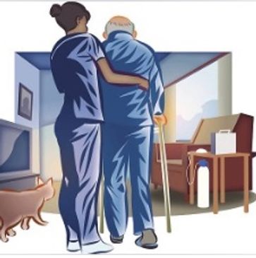 Home Health Aide application, Home Health Aide with the patient. 