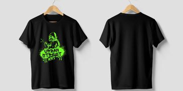 he neon-green graffiti-inspired artwork adds a bold urban vibe.