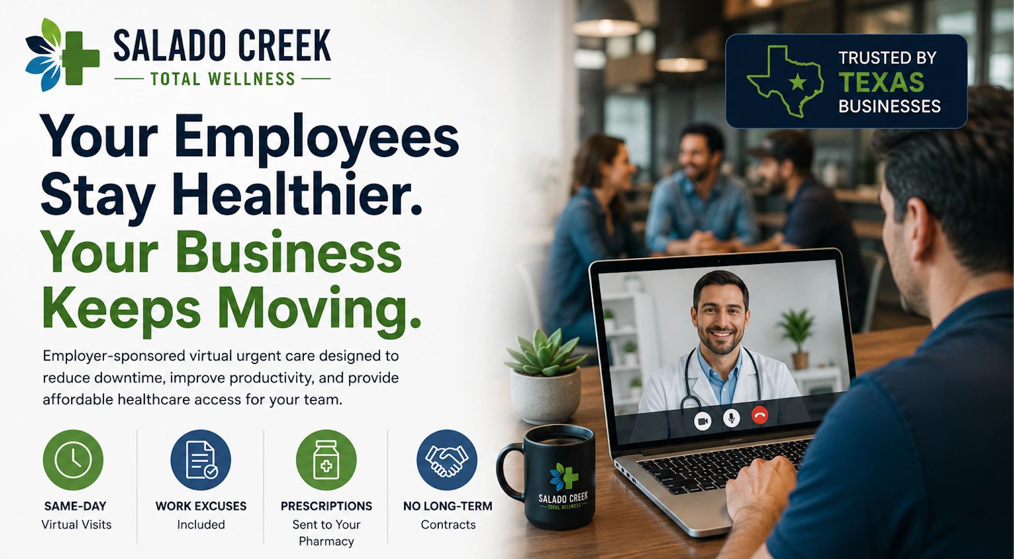 Virtual urgent care for healthier employees and thriving businesses.
