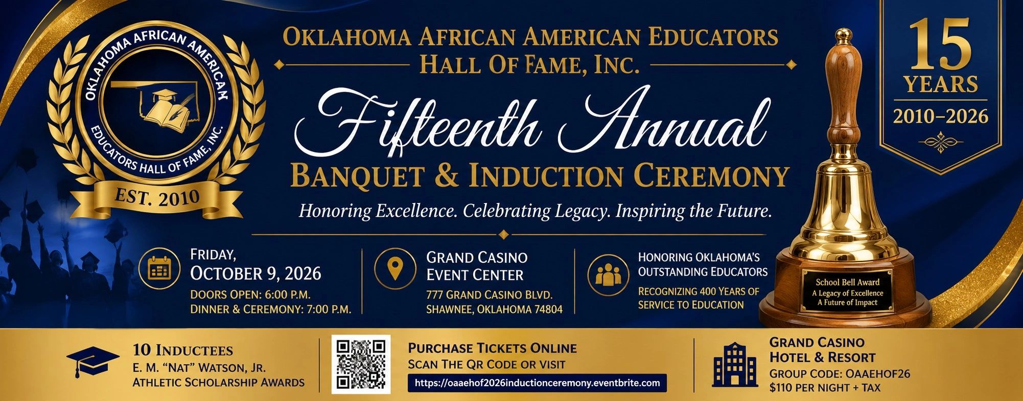 2026 Banquet & Induction Ceremony
Celebrating 15 Years of Honoring Excellence in Education
Friday, O
