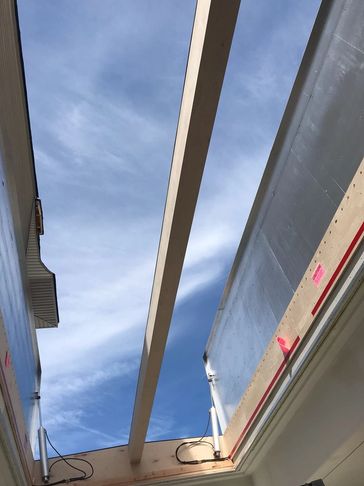 operable aluminum un-finished roof hatch, sukkah roof hatch, opening roof hatch, sukkah skylight
