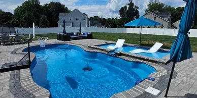 Custom cement pool. Backyard oasis. Custom pool. Residential pools. Custom residential pool