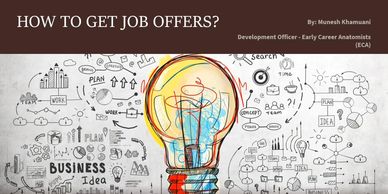 Illustration of a light bulb and business ideas on how to get job offers.