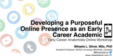 Presentation slide on developing an online presence for early career academics.