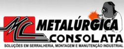 Logo of Metalúrgica Consolata with industrial welding imagery.