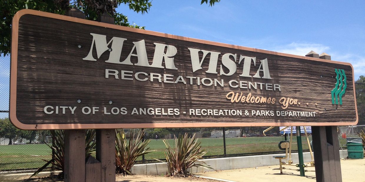 Mar Vista Recreation Center sign in Mar Vista Neighborhood of Los Angeles