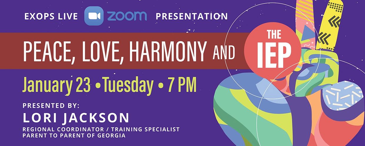 Zoom presentation on IEP by Lori Jackson on January 23.