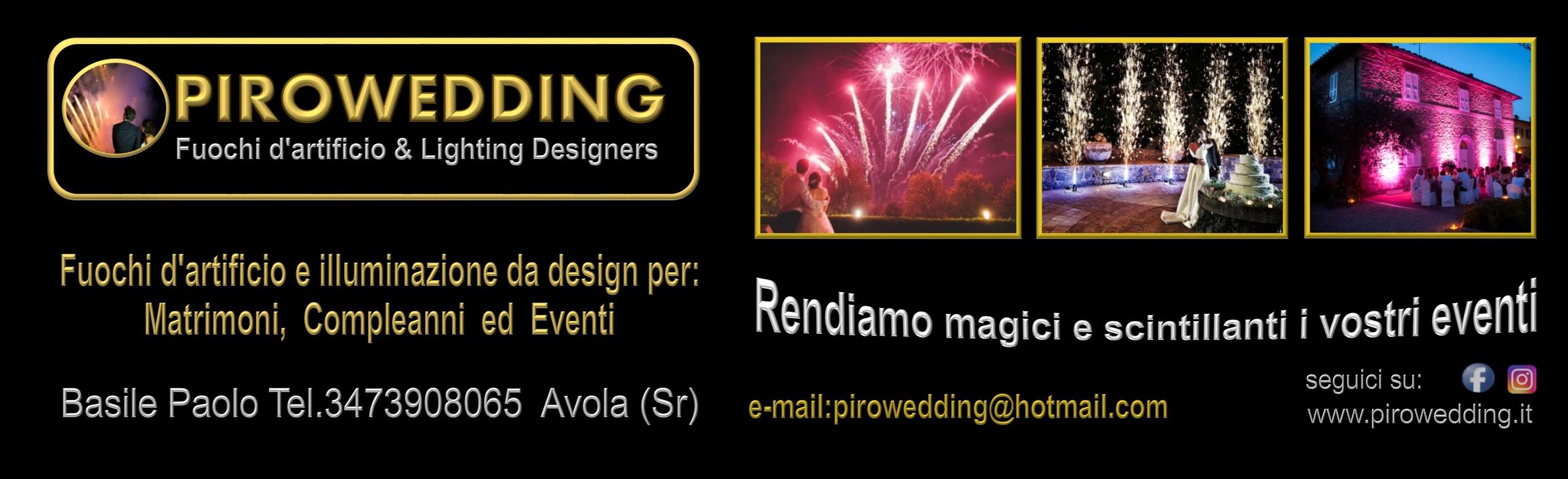 Pirowedding, vendita di fuochi d'artificio, articoli per feste, ingrosso e dettaglio, Italia