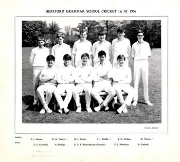 Hertford Grammar School 
Cricket Team 1st XI 1966