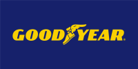Goodyear logo on blue background.