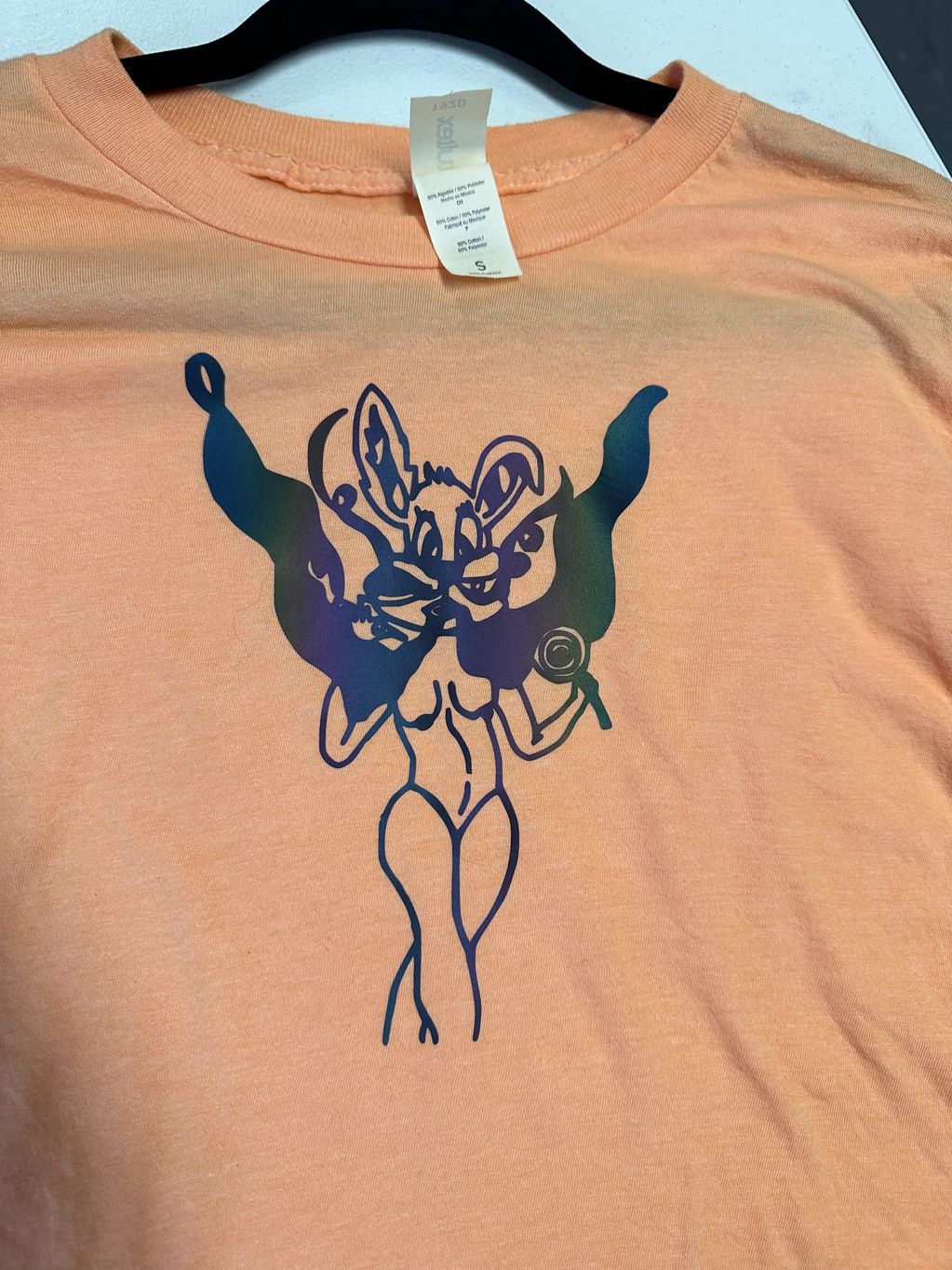 Masked Bunny, crop shirt 
Size - S
$25.99 +S&H

