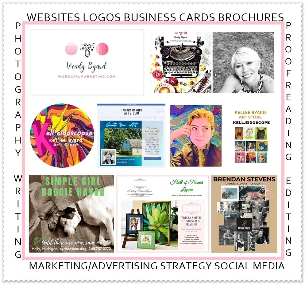 Wendy Byard Lapeer website design graphic design business cards marketing writer Metamora Michigan