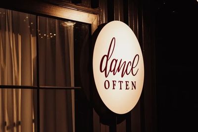 Dance Often sign on outside of studio.