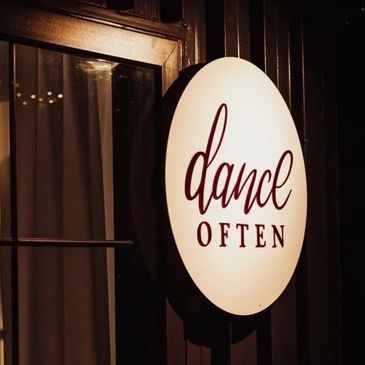 Dance Often sign on the outside of the studio.