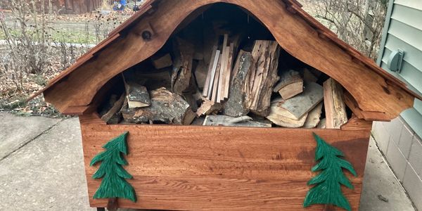 Oak Firewood Storage Box