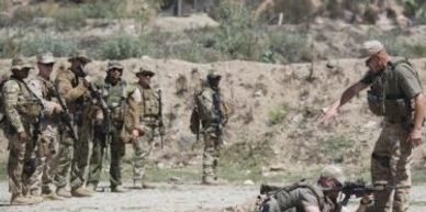 Tactical members training on a gun range