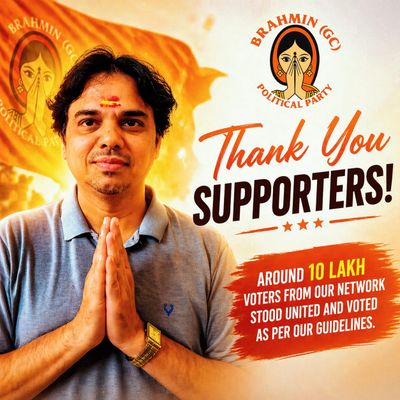 Man thanking supporters of Brahmin (GC) Political Party with folded hands.