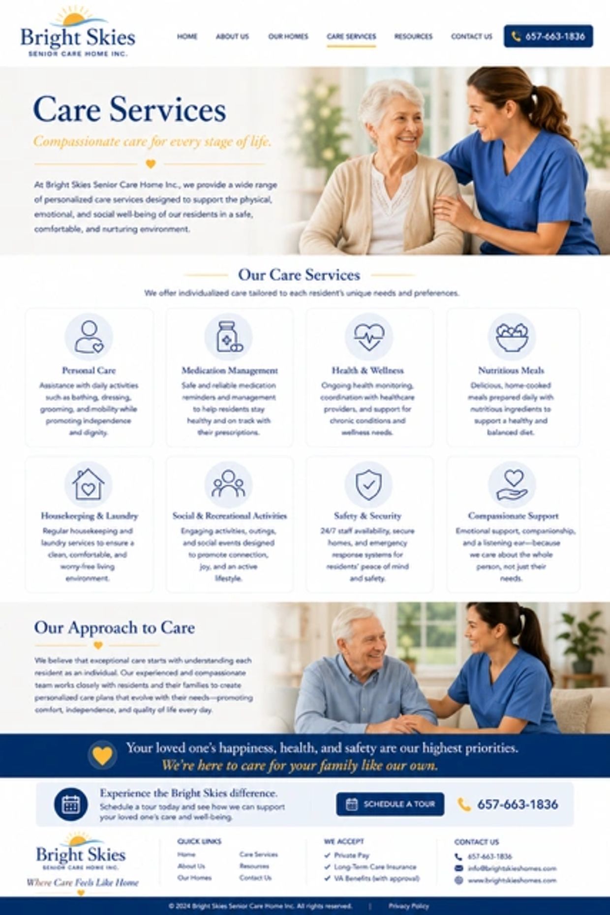 Bright Skies Senior Care Home offers personalized, compassionate care services for seniors.