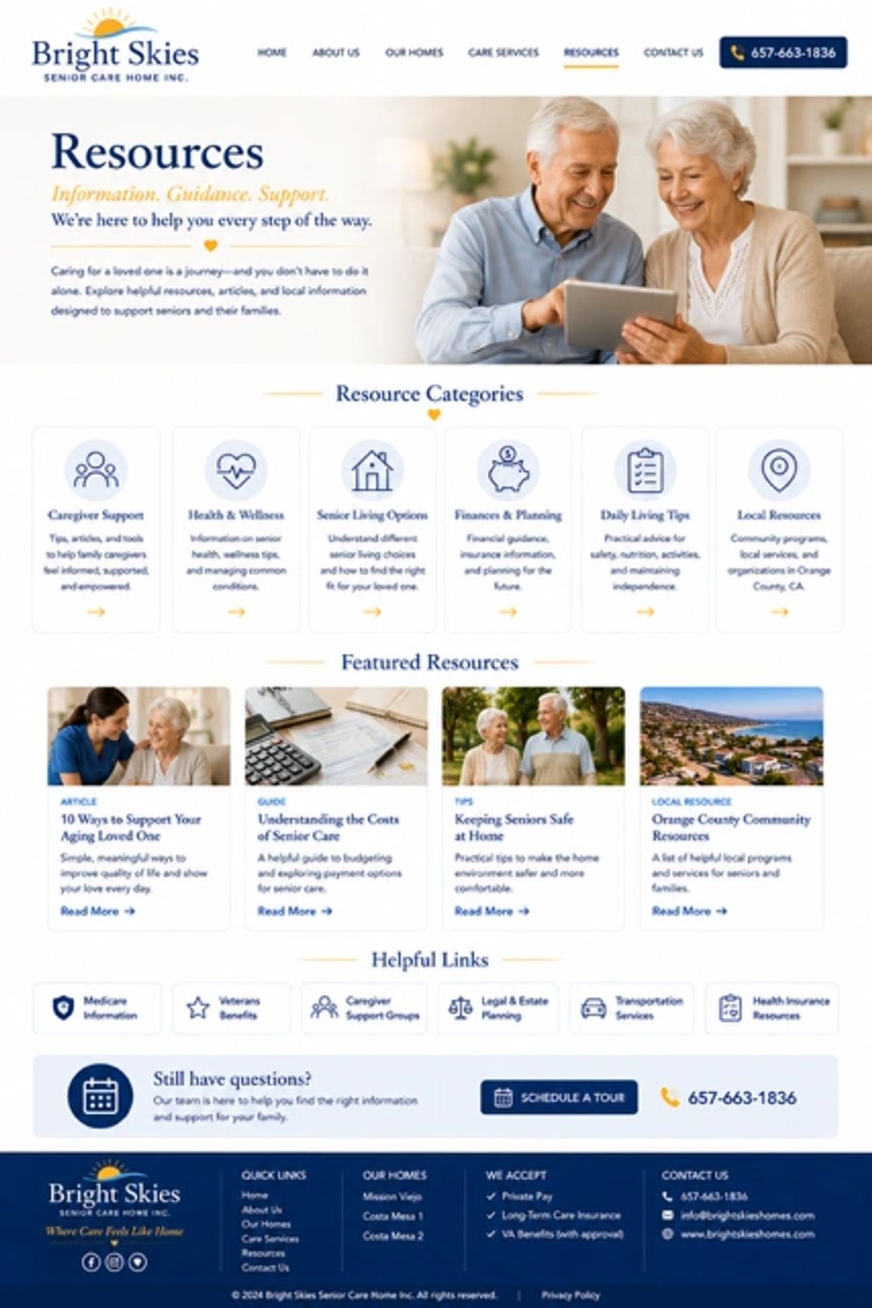 Senior care resources and support for families and caregivers from Bright Skies.