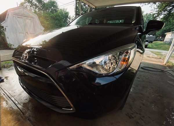 Exterior auto detail on Toyota Yaris