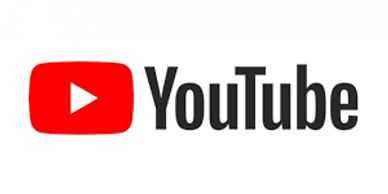YouTube logo with red play button and text.