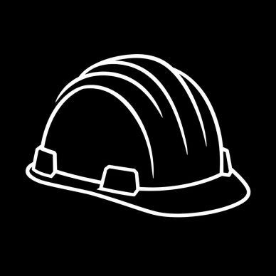 Illustration of a construction safety helmet.