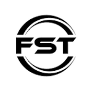 Black and white logo with letters FST inside a circular design.