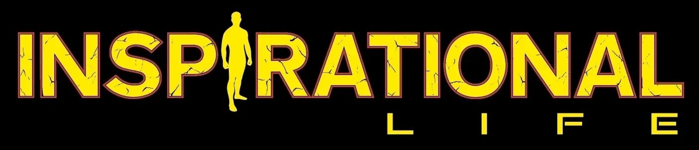 Yellow text 'INSPIRATIONAL LIFE' with a silhouette in the letter R on a black background.