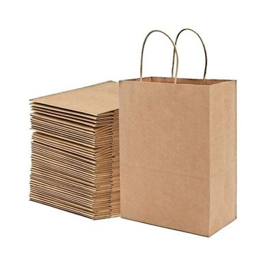 Eco-friendly brown kraft paper bag with black or white printed logo – eco-friendly custom packaging