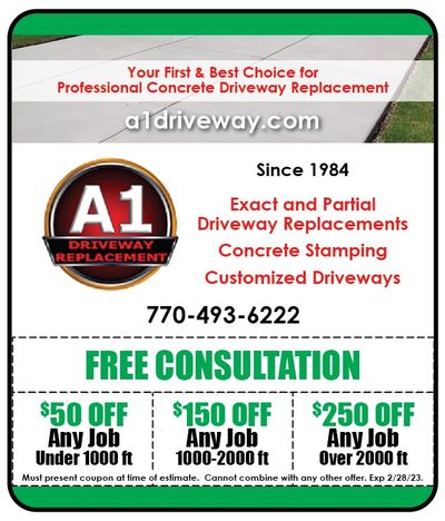 a1 driveway repairs replacements concrete forsyth cumming, exclusive coupons and savings only HERE