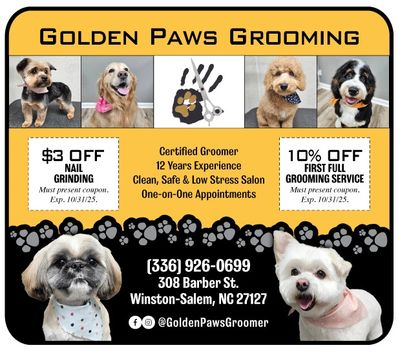 Grooming Winston Salem Golden Paws Grooming  Exclusive coupons