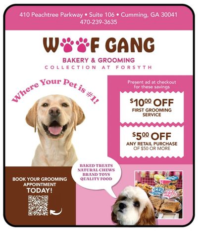 Grooming and Pet Cumming  Woof Gang exclusive coupons here