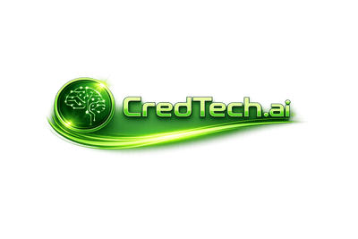 Green logo for CredTech.ai with a tree and circuit design.