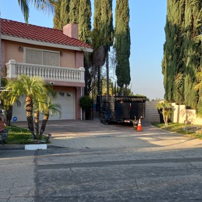 Dumpster in the driveway, dumpster rental