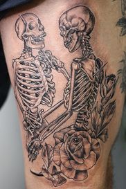 ellie tattoo skull moth fern plants tattoo by Janice Danger at Grit n Glory  Tattoo shop NYC 2021