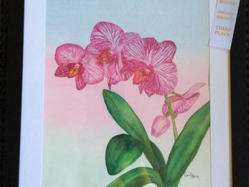 Original Watercolor won a 3rd Place Ribbon a time the Smoky Mountain Orchid Society Show Sept. 2019