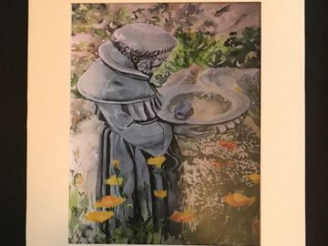 St. Francis In  The Garden” Matted 11” X14” copy’s of WWatercolor Painting 