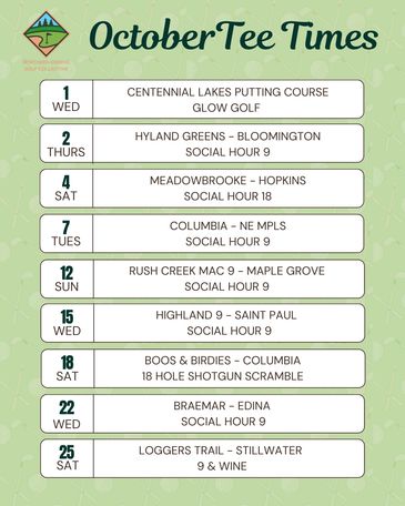 October golf events schedule by Northern Greens Golf Collective.