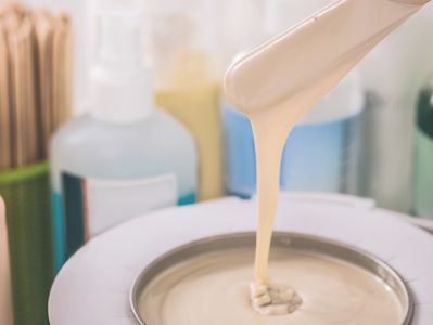 A closeup look at a waxing liquid