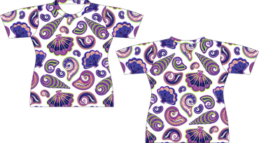 Purple Sea Shells Sublimated Shirt