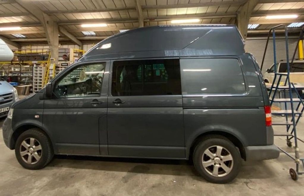 Grey van with Shapes GRP hi-top roof fitted