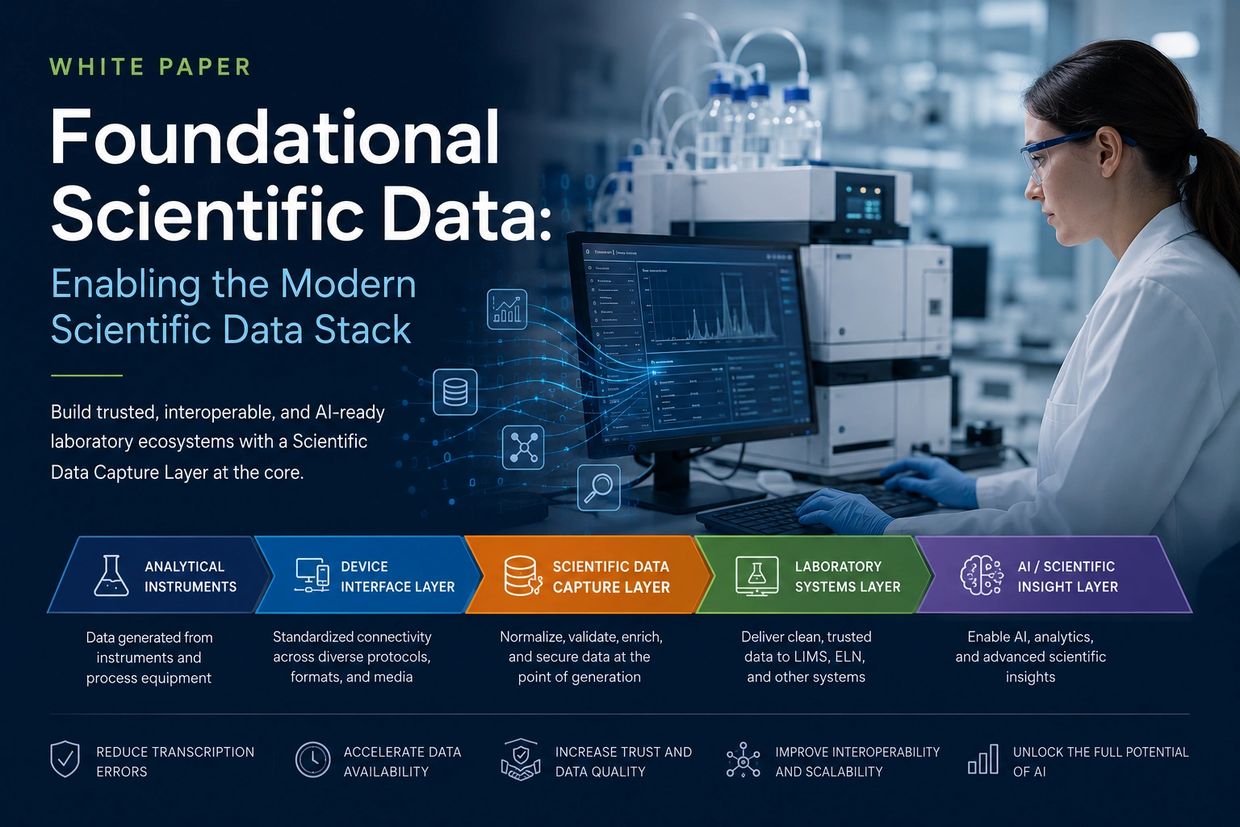 Scientist works on advanced computer analyzing scientific data in a modern lab environment.