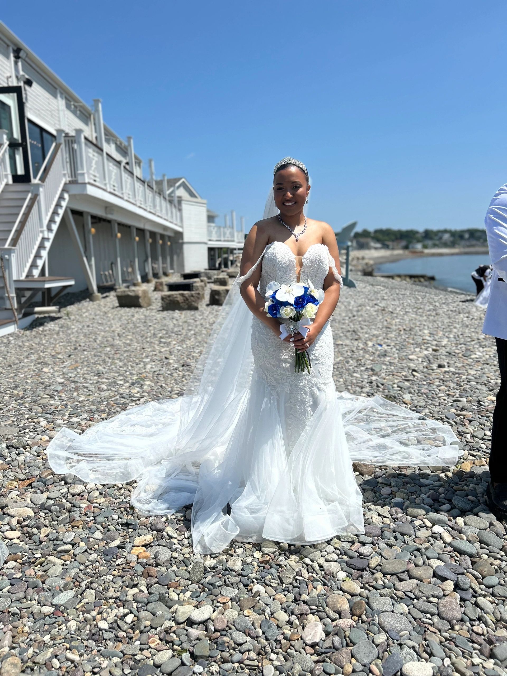 Bride holding bouquet 