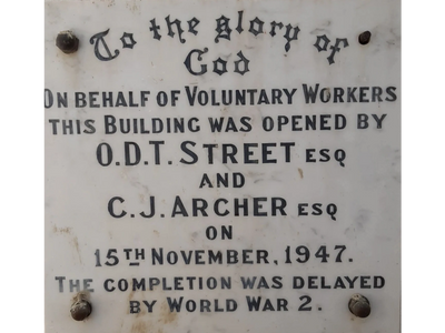 Foundation stone of Wattle Grove Baptist Church.